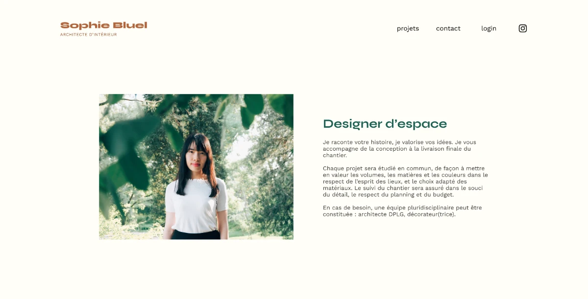 Portfolio dynamique pour architecte